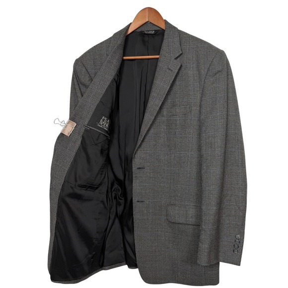 Jos. A. Bank Other - Jos A Bank Traveler's Collection 43L Sport Coat Gray Blue Windowpane Wool Blazer
